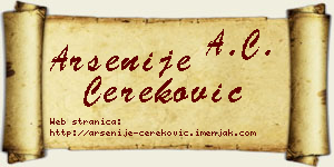 Arsenije Čereković vizit kartica